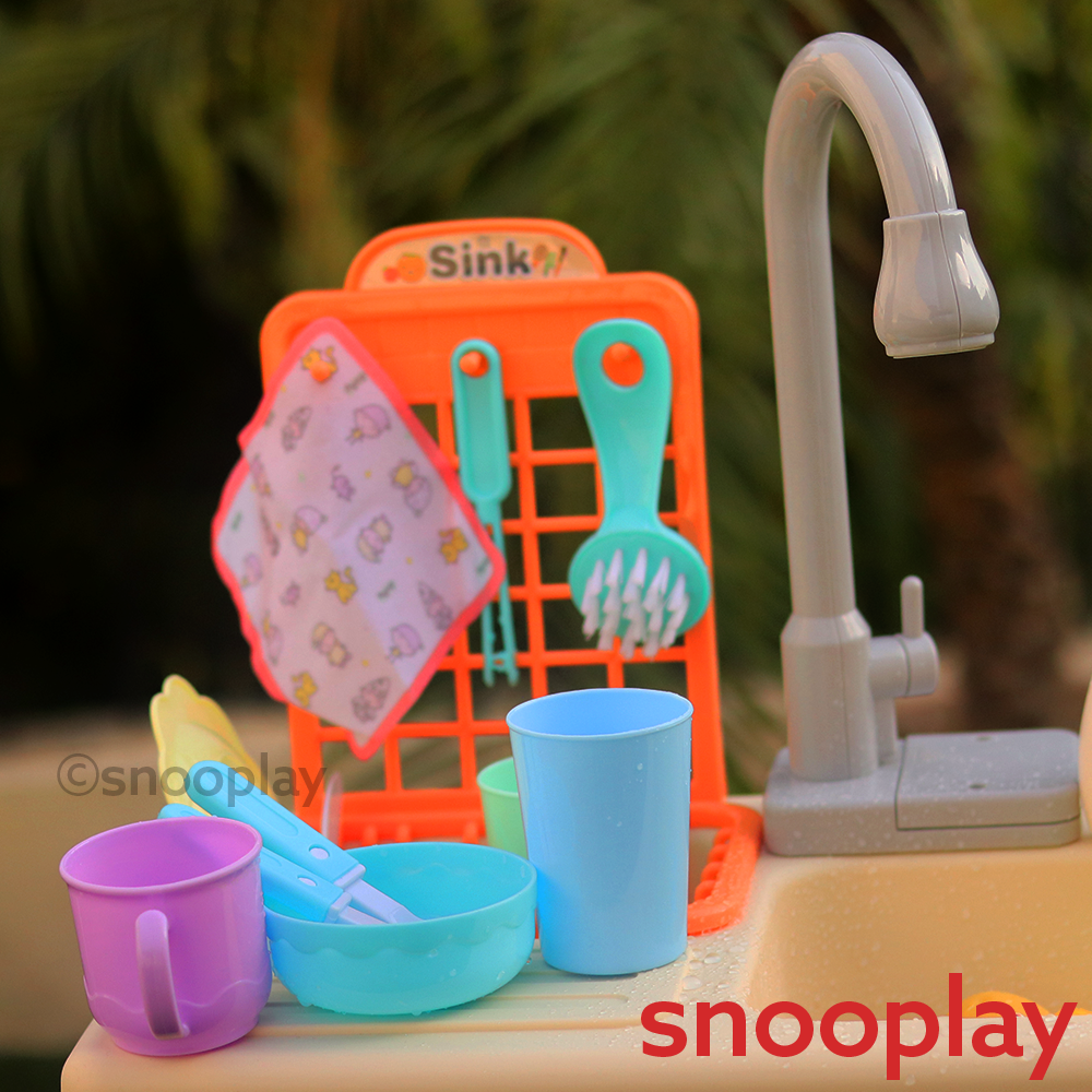 Electronic Kitchen Sink Play Set with Realistic Water Supply & Accessories (3-8 Years)