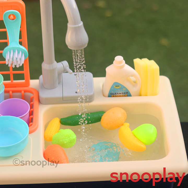 Electronic Kitchen Sink Play Set with Realistic Water Supply & Accessories (3-8 Years)