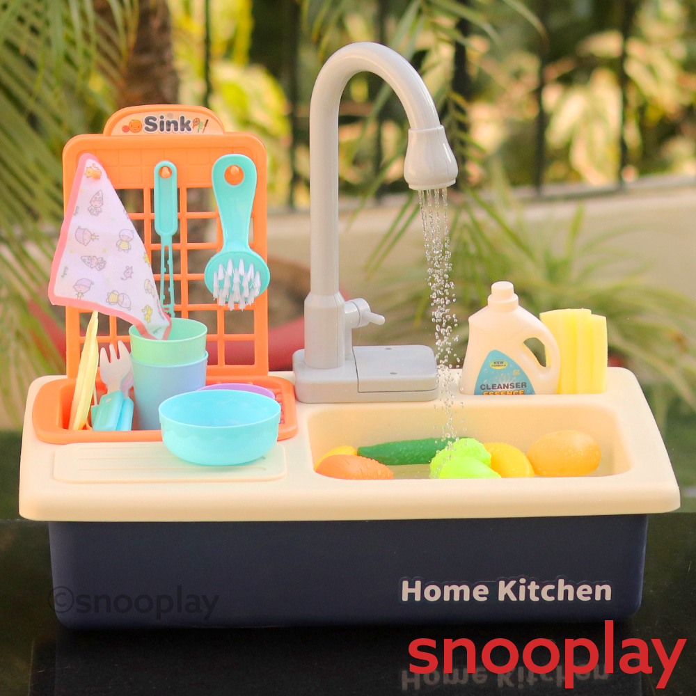 Electronic Kitchen Sink Play Set with Realistic Water Supply & Accessories (3-8 Years)