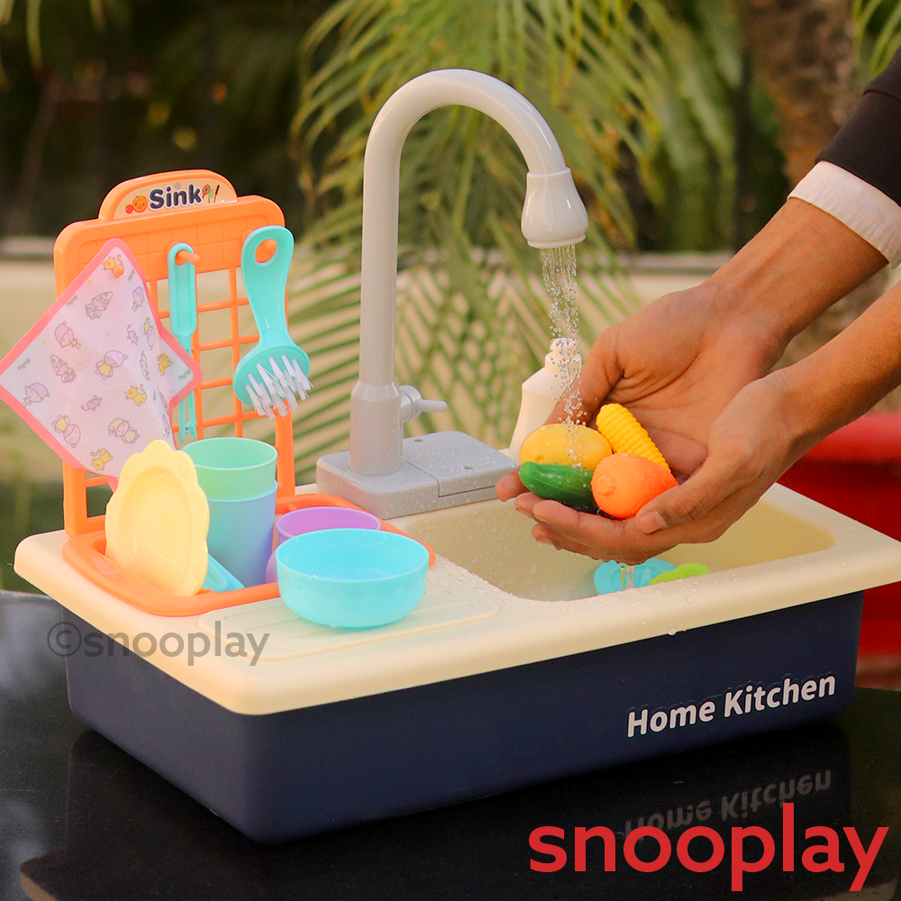 Electronic Kitchen Sink Play Set with Realistic Water Supply & Accessories (3-8 Years)