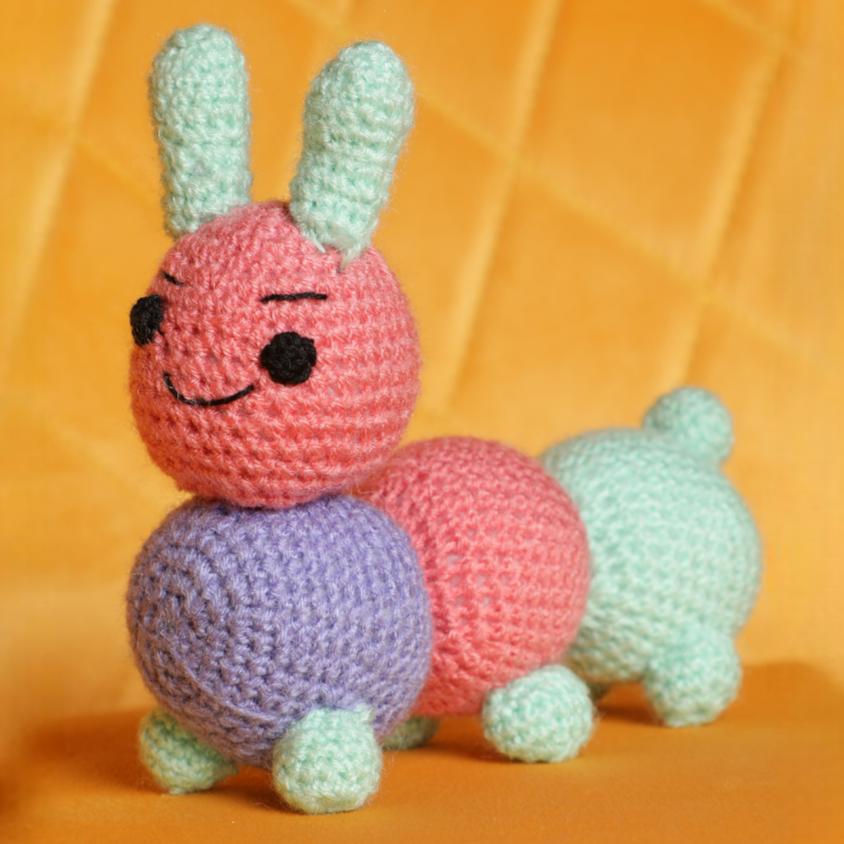 Crochet Handmade Caterpillar Soft Toy