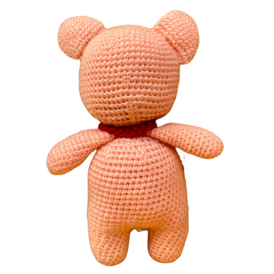 Crochet Handmade Peach Love Teddy Soft Toy