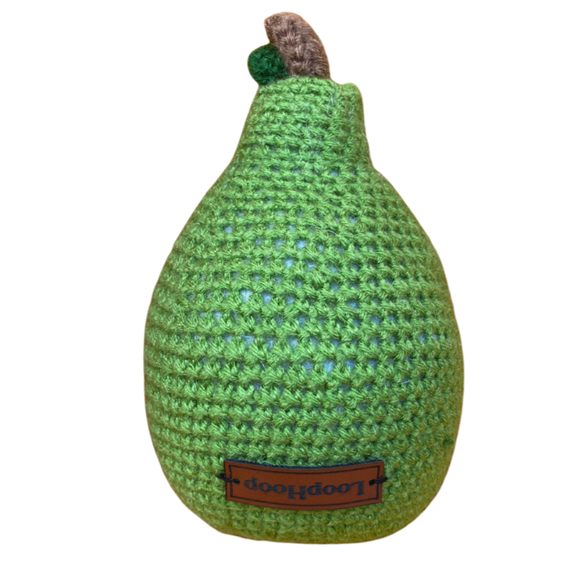 Crochet Pear Soft Toy with a Smiling Face (9 Months - 2 Years)