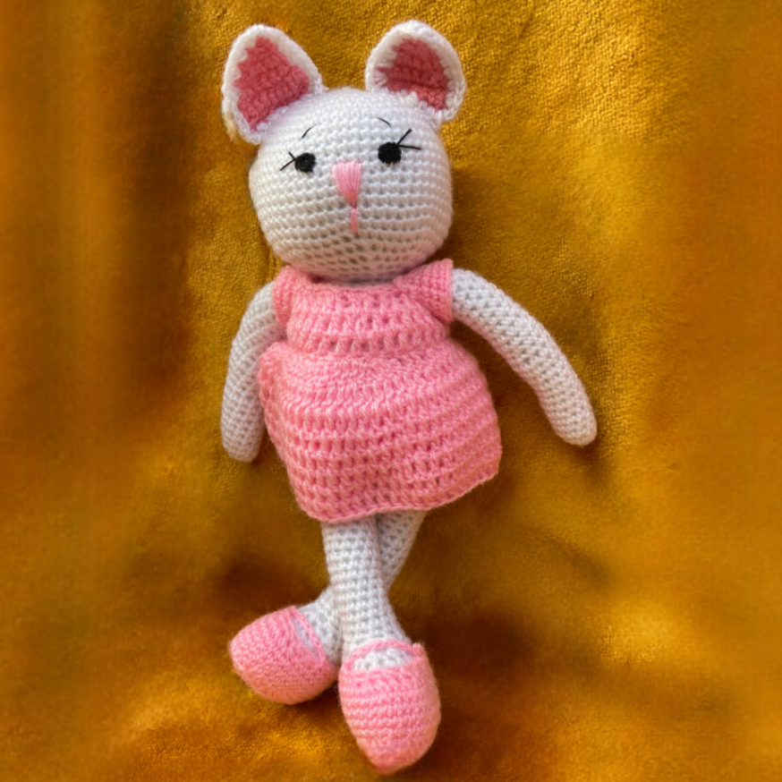 Crochet Handmade Pink Kitty Soft Toy