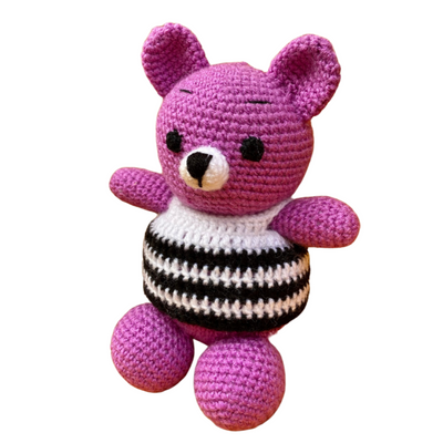 Crochet Handmade Purple Teddy Soft Toy