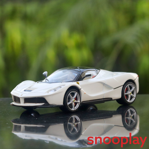 Bburago Original & Licensed La Ferrari (White) Diecast Car Scale Model - 1:43 Scale