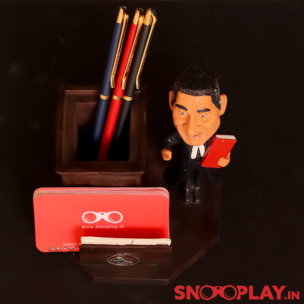 Lawyer Figurine with Pen Stand & Card Holder