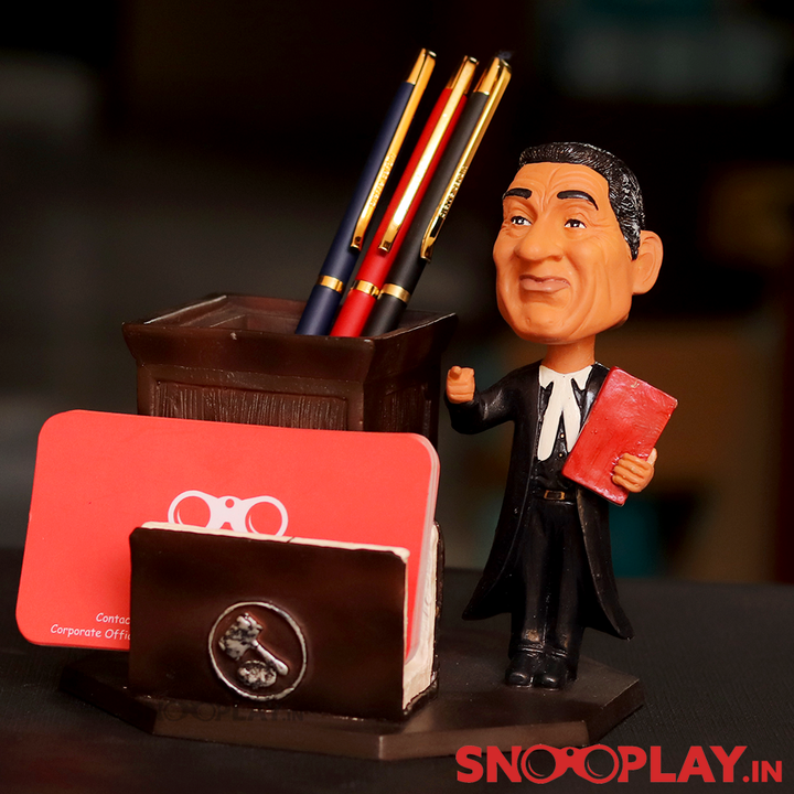 Lawyer Figurine with Pen Stand & Card Holder