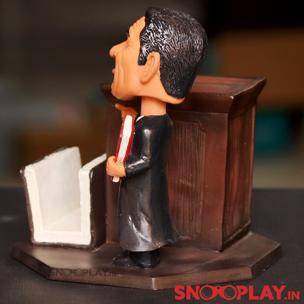 Lawyer Figurine with Pen Stand & Card Holder