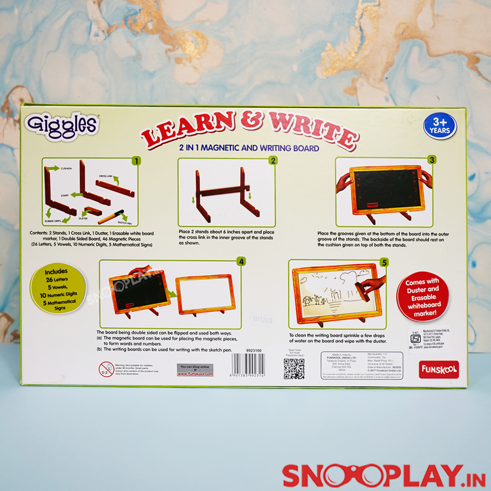 2 in 1 Learn & Write Magnetic Board- Educational Game for kids