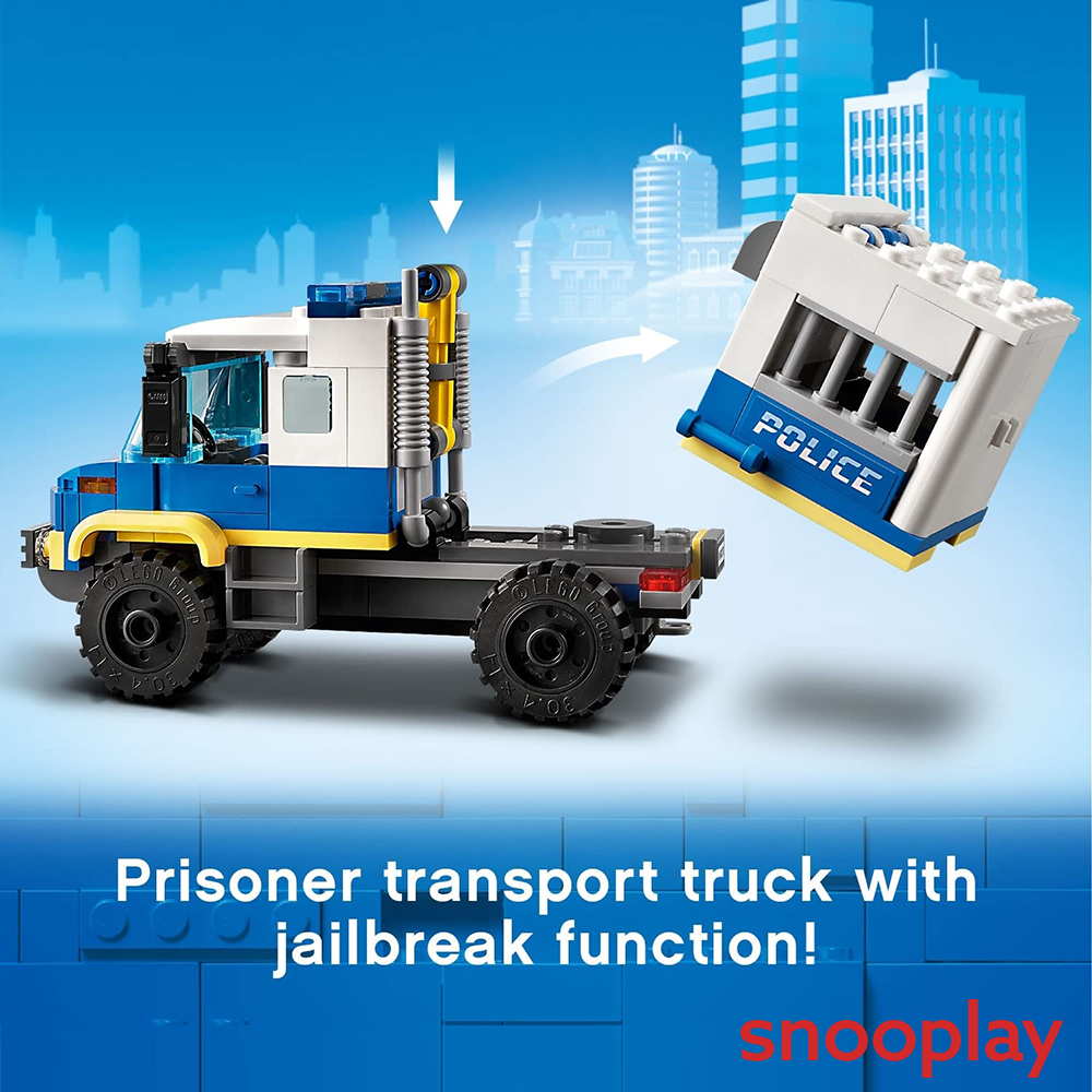 Original Lego City Police Prisoner Transport Tow Truck & Police Station Construction Blocks Set (60276)