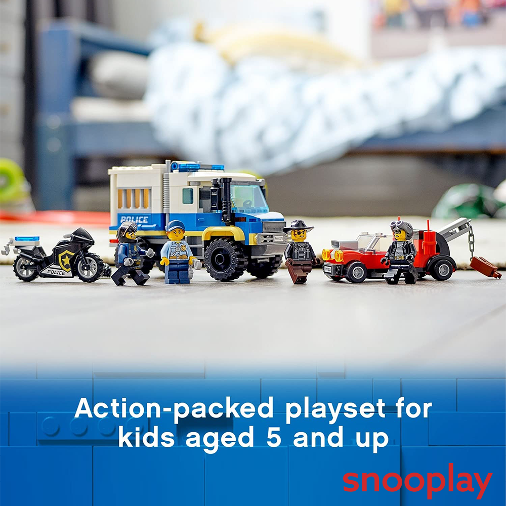 Original Lego City Police Prisoner Transport Tow Truck & Police Station Construction Blocks Set (60276)