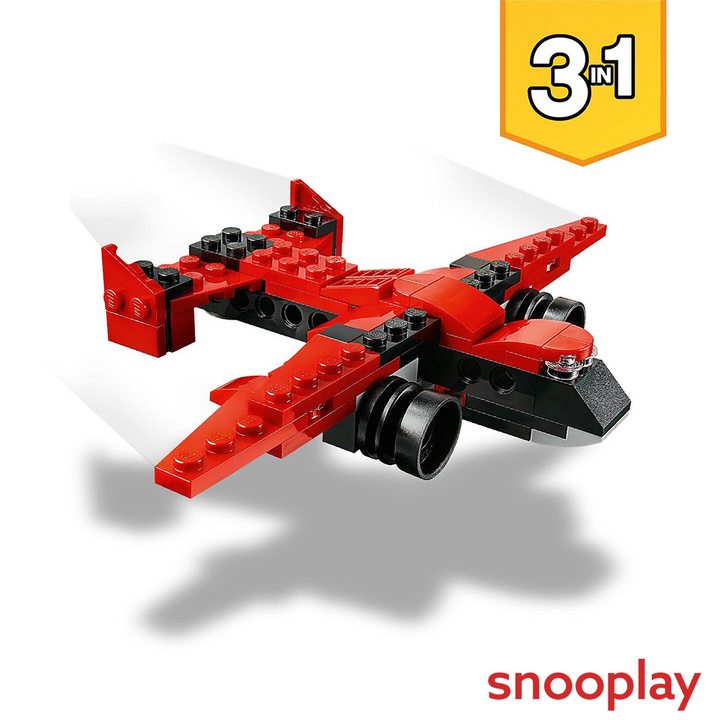 LEGO 3 in 1- Sports Car, Hot Rod & Plane Construction Blocks Set (31100)