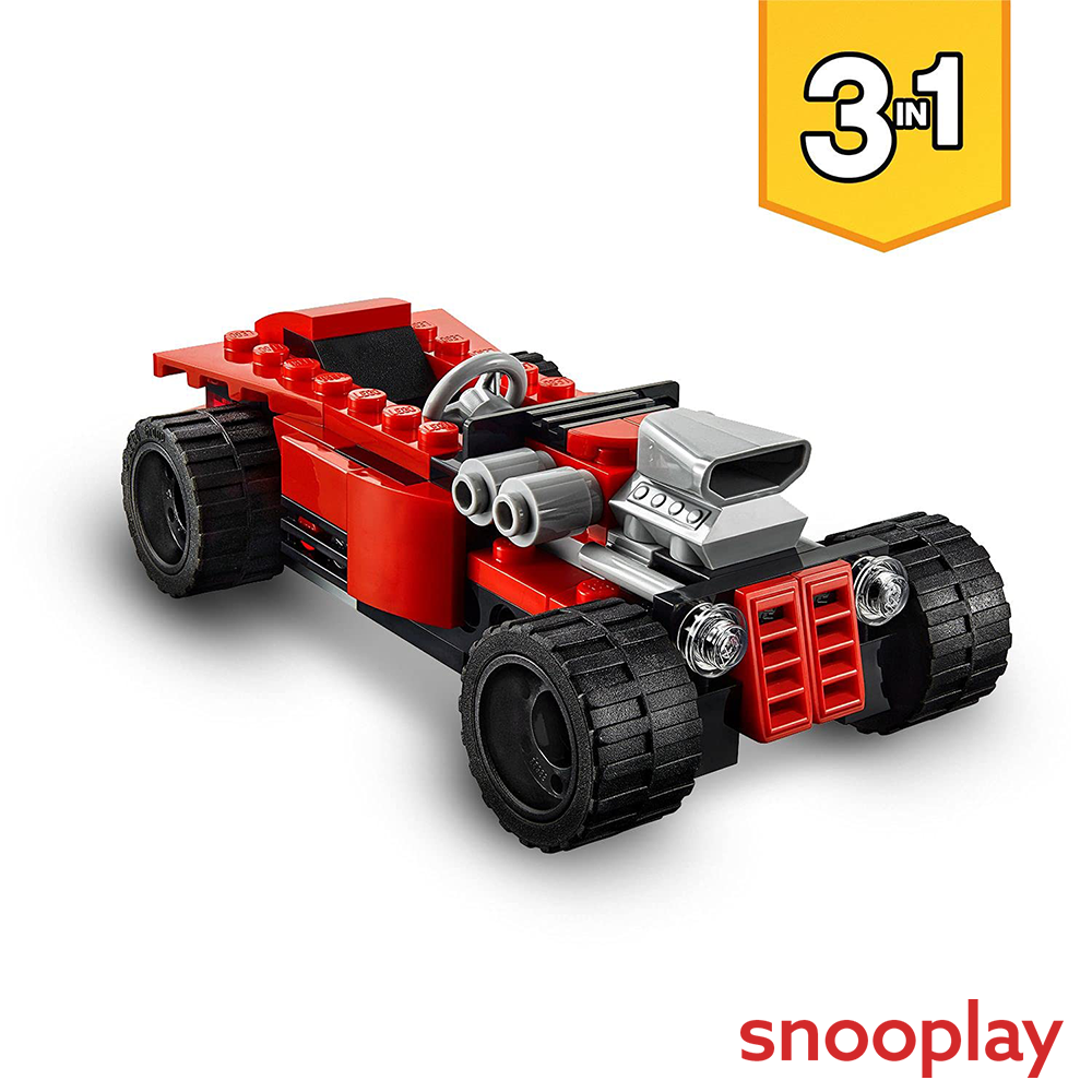 LEGO 3 in 1- Sports Car, Hot Rod & Plane Construction Blocks Set (31100)