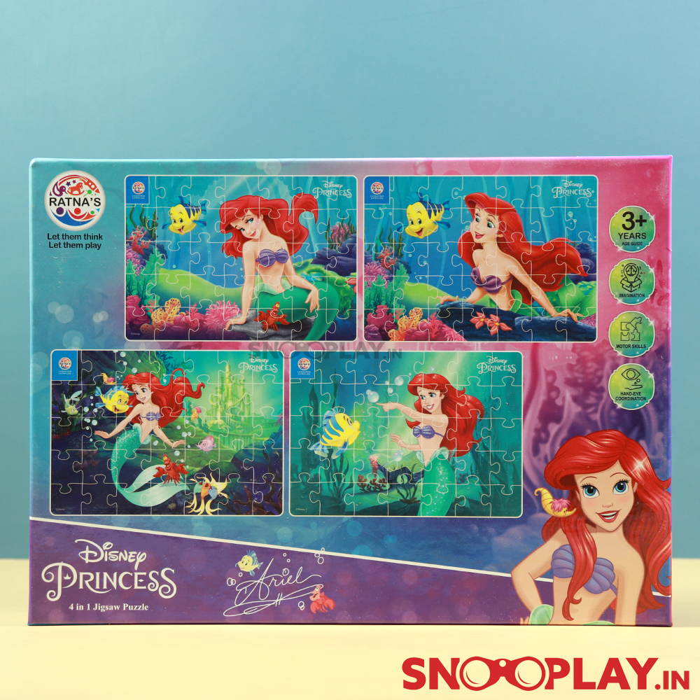 Licensed Disney Princess Puzzle Game- 4 in 1 Puzzle Game