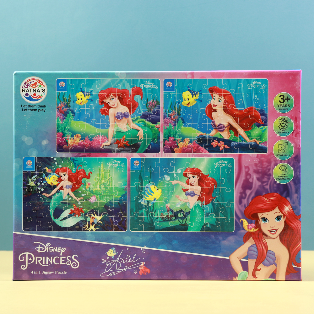 Licensed Disney Princess Puzzle Game- 4 in 1 Puzzle Game