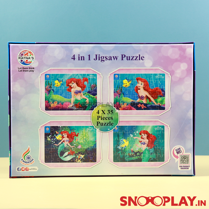 Licensed Disney Princess Puzzle Game- 4 in 1 Puzzle Game