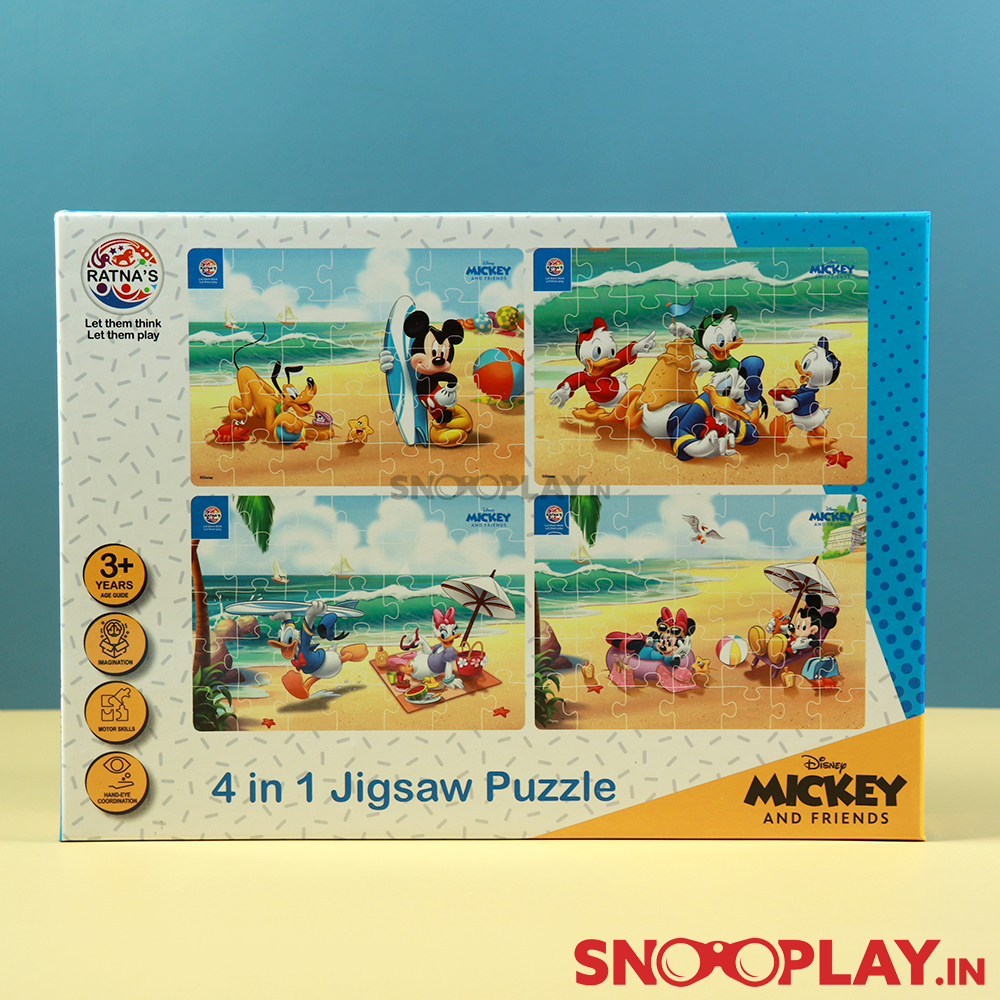 Licensed Mickey Mouse Puzzle Game- 4 in 1 Puzzle Game