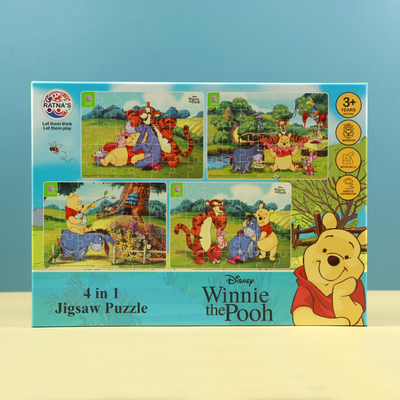 Licensed Winnie The Pooh Puzzle Game- 4 in 1 Puzzle Game