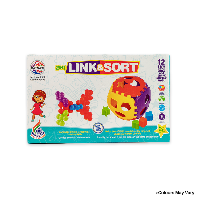 Link & Sort 2 in 1 (12 Star Shaped Links & Shorter Ball)