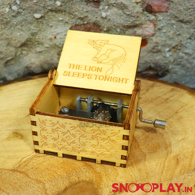 Lion Sleeps Tonight Theme Hand Engraved Wooden Music Box
