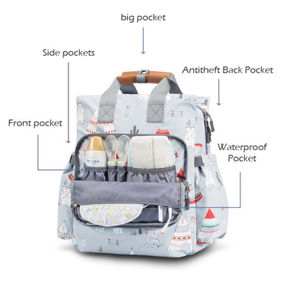 Styler Diaper Backpack - Polar Bear Grey