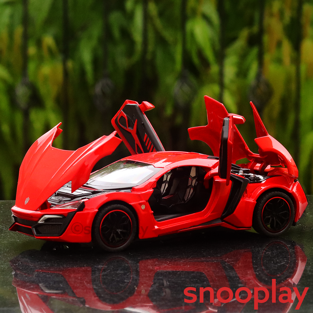 Supercar Diecast Car Model resembling (2413) Lykan Hypersport (1:24 Scale)- comes with light & sound feature - Assorted Colours