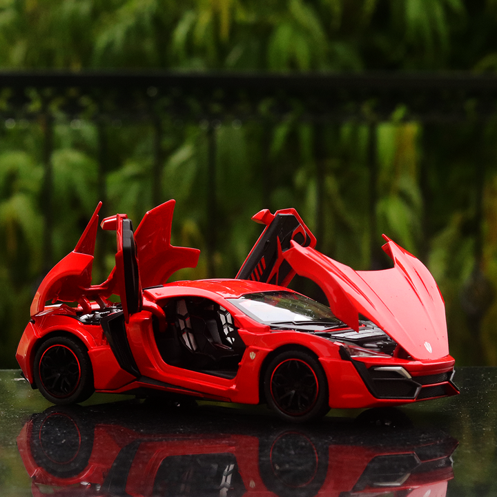 Supercar Diecast Car Model resembling (2413) Lykan Hypersport (1:24 Scale)- comes with light & sound feature - Assorted Colours