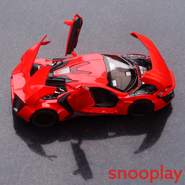 Supercar Diecast Car Model resembling (2413) Lykan Hypersport (1:24 Scale)- comes with light & sound feature - Assorted Colours