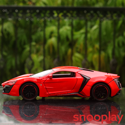 Supercar Diecast Car Model resembling (2413) Lykan Hypersport (1:24 Scale)- comes with light & sound feature - Assorted Colours