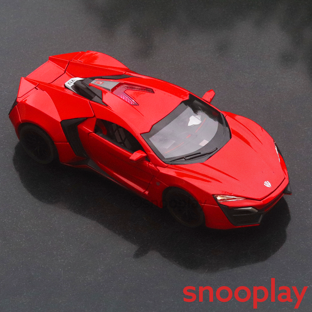 Supercar Diecast Car Model resembling (2413) Lykan Hypersport (1:24 Scale)- comes with light & sound feature - Assorted Colours