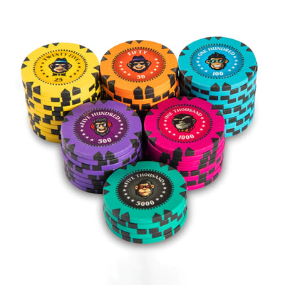 The NFT Monkey Series 300 & 500 Pieces Casino Quality Poker Chips Set