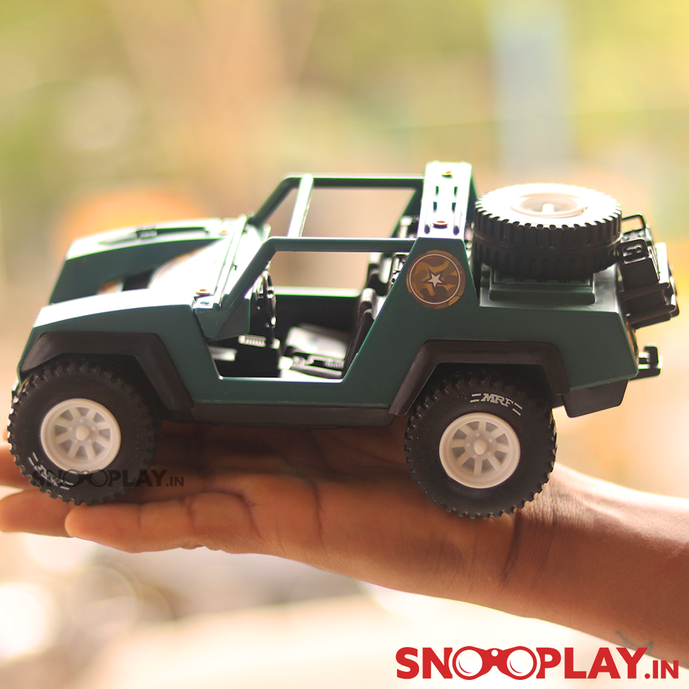 Army Jeep Toy Car (Free Rolling Wheels)