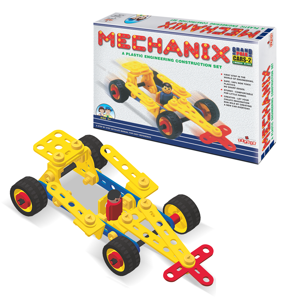 Mechanix Cars - 2 | 81 Pieces Plastic Construction Play Set (3-7 Years)