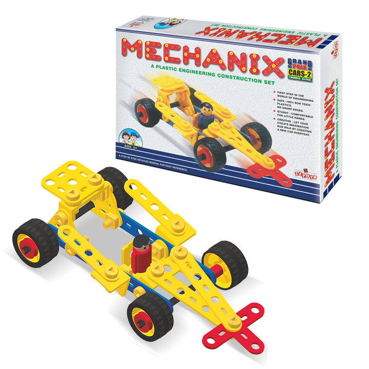 Mechanix Cars - 2 | 81 Pieces Plastic Construction Play Set (3-7 Years)