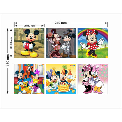 Wooden Jigsaw Puzzles Toy for Kids & Children, Disney Mickey Mouse & Friends 54 Pieces 6 in 1 Jigsaw Puzzles, Anime Cartoon Character