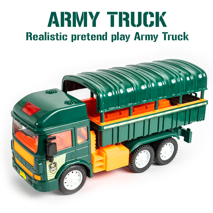 Friction Powered Realistic Army Truck Toy