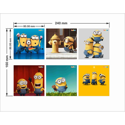 Wooden Jigsaw Puzzles Toy for Kids & Children, Minions & Friends 54 Pieces 6 in 1 Jigsaw Puzzles, Anime Cartoon Character