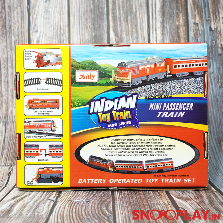 Passenger Indian Toy Train For Kids (Battery Operated) - 13 Pieces Set