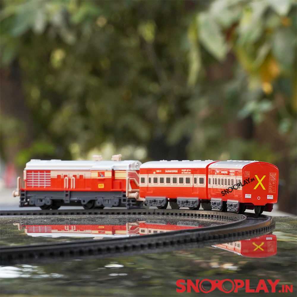 Passenger Indian Toy Train For Kids (Battery Operated) - 13 Pieces Set