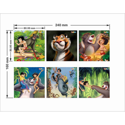 Wooden Jigsaw Puzzles Toy for Kids & Children, The Jungle Book Mowgli & Friends 54 Pieces 6 in 1 Jigsaw Puzzles, Anime Cartoon Character