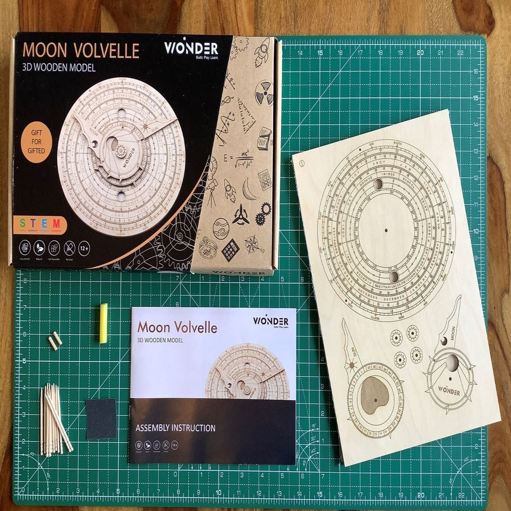 Moon Volvelle- STEM Educational DIY Wooden Puzzle