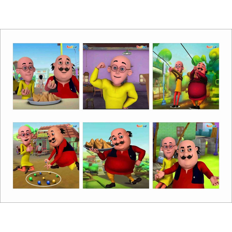 Wooden Jigsaw Puzzles Toy for Kids & Children, Motu Patlu 54 Pieces 6 in 1 Jigsaw Puzzles, Anime Cartoon Character