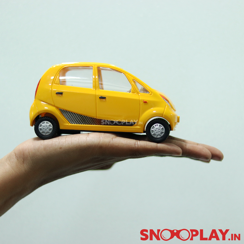 The nano miniature toy car with a pull back feature of length 5 inches.