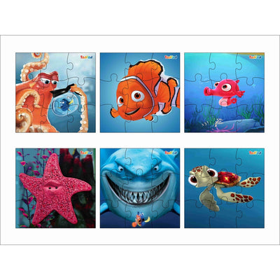 Wooden Jigsaw Puzzles Toy for Kids & Children, Finding Nemo 54 Pieces 6 in 1 Jigsaw Puzzles, Anime Cartoon Character