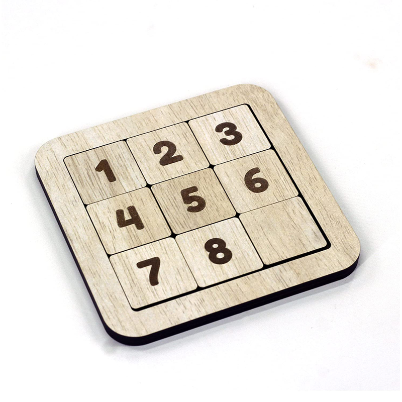 Number slide Puzzle (3 x 3) - (12 cm length)