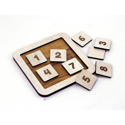 Number slide Puzzle (3 x 3) - (12 cm length)