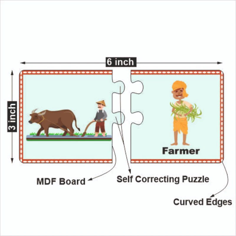 Wooden Community Helper Matching Puzzle for kids