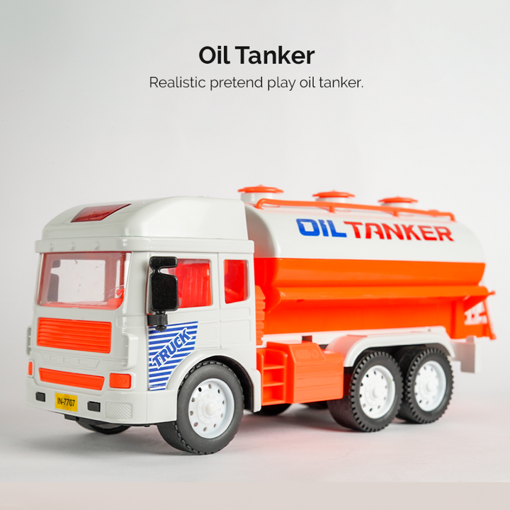 Friction Powered Realistic Oil Tanker Truck Toy