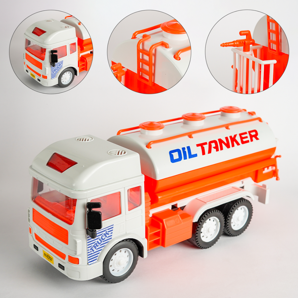 Friction Powered Realistic Oil Tanker Truck Toy